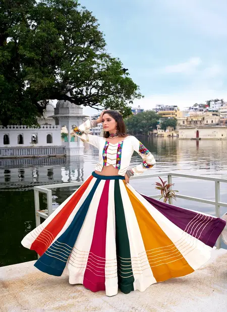 Multi Colour Navratri Special Pure Rayon Lehenga With Blouse Nnk1615